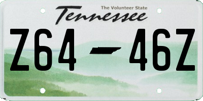 TN license plate Z6446Z