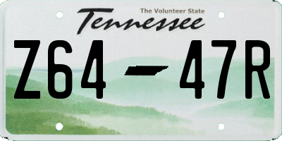 TN license plate Z6447R