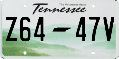 TN license plate Z6447V