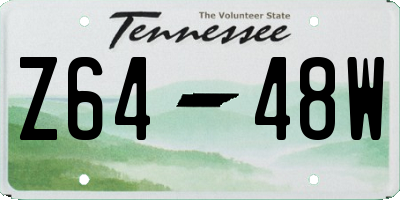 TN license plate Z6448W