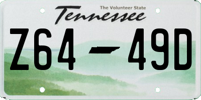 TN license plate Z6449D