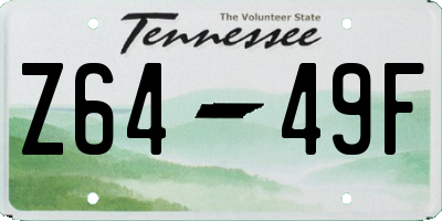 TN license plate Z6449F
