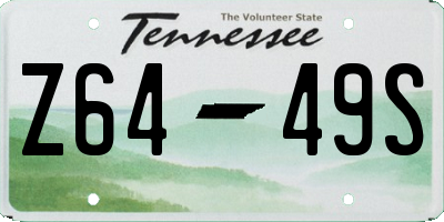 TN license plate Z6449S