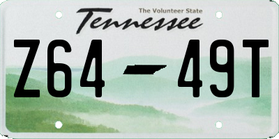TN license plate Z6449T