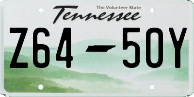 TN license plate Z6450Y