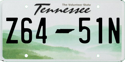 TN license plate Z6451N