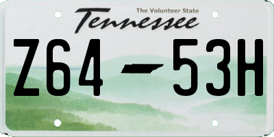 TN license plate Z6453H