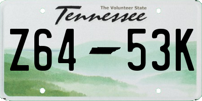 TN license plate Z6453K