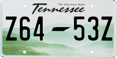 TN license plate Z6453Z