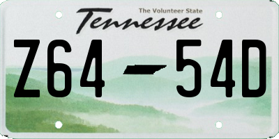 TN license plate Z6454D