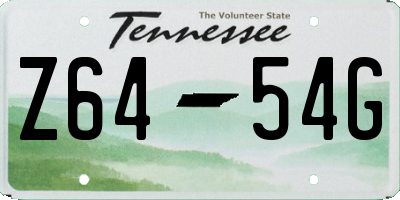 TN license plate Z6454G