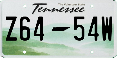 TN license plate Z6454W