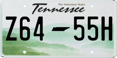 TN license plate Z6455H