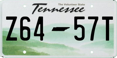TN license plate Z6457T