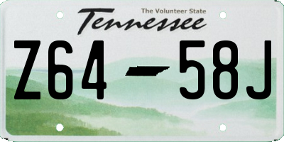 TN license plate Z6458J