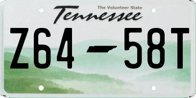 TN license plate Z6458T