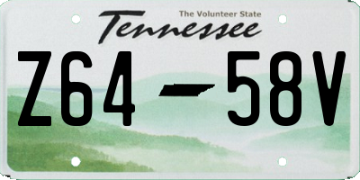 TN license plate Z6458V