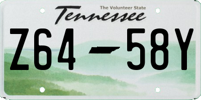 TN license plate Z6458Y