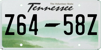 TN license plate Z6458Z