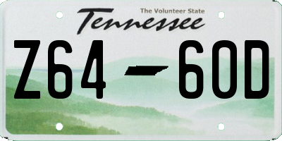 TN license plate Z6460D