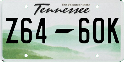 TN license plate Z6460K