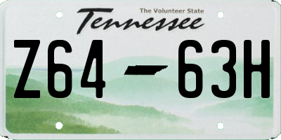 TN license plate Z6463H