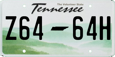 TN license plate Z6464H