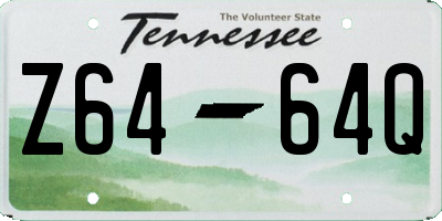 TN license plate Z6464Q