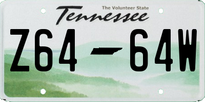 TN license plate Z6464W