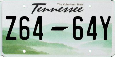 TN license plate Z6464Y