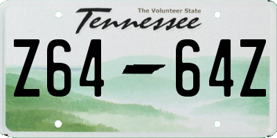 TN license plate Z6464Z