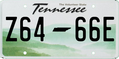 TN license plate Z6466E