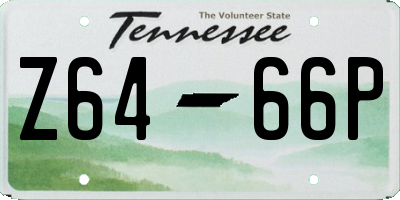 TN license plate Z6466P