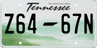 TN license plate Z6467N