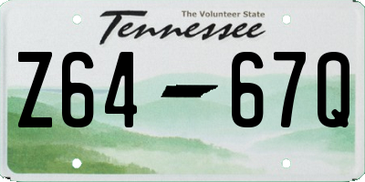 TN license plate Z6467Q