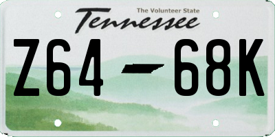 TN license plate Z6468K