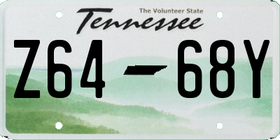TN license plate Z6468Y