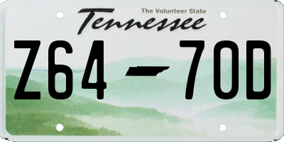 TN license plate Z6470D