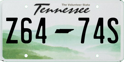 TN license plate Z6474S