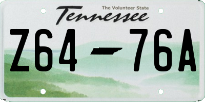 TN license plate Z6476A