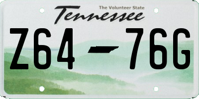 TN license plate Z6476G