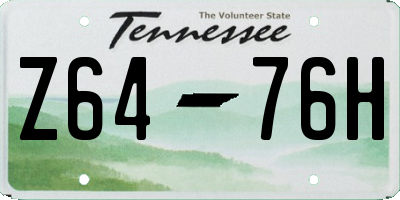 TN license plate Z6476H