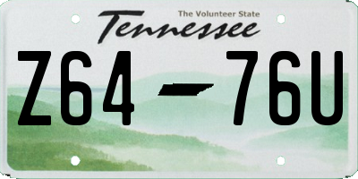 TN license plate Z6476U