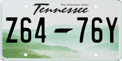 TN license plate Z6476Y