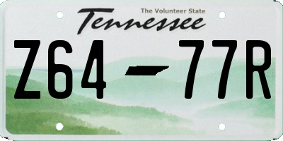 TN license plate Z6477R
