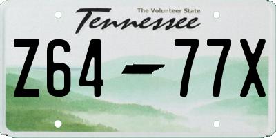 TN license plate Z6477X
