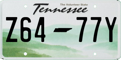 TN license plate Z6477Y