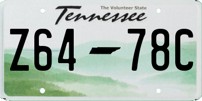 TN license plate Z6478C
