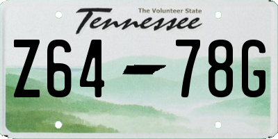 TN license plate Z6478G