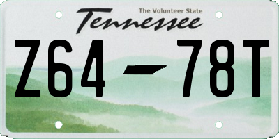 TN license plate Z6478T
